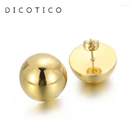Bengelen oorbellen eenvoudig ronde roestvrij staal voor vrouwen meisje goud zilveren kleur bal kralen oorstude semicircle geometrische sieraden geschenken