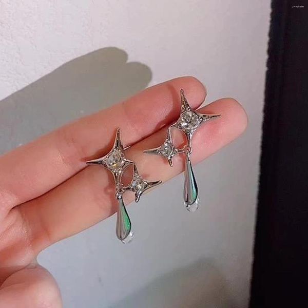 Boucles d'oreilles pendantes simples et scintillantes pour femmes, strass scintillants, glands élégants, bijoux, vente en gros