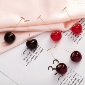 Boucles d'oreilles pendantes Simulation cerise rouge pour les femmes déclaration de fruits boucle d'oreille fête de mariage coréen bijoux cadeau