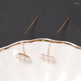 Boucles d'oreilles en peluche en ornage d'oreille Sinya 18K Gold avec des perles de perles de grandeur naturelle. Arrivée pour femmes pour femmes