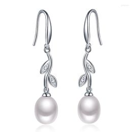 Pendientes colgantes Sinya 925 plata esterlina gota primavera amentos diseño uso perla natural de agua dulce joyería fina para mujeres damas