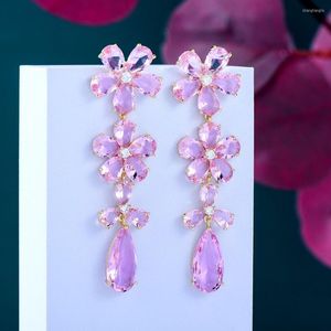 Pendientes colgantes Siscathy Clear Top Quality Trendy Zircon Crystal para mujer Wedding Party Joyería nupcial Boucle D'oreille Femme Gift