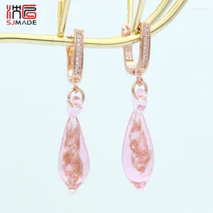 Boucles d'oreilles en peluche sjmade 585 rose glaçage de l'eau coulored glaçage japonais de la mode de la mode sud-coréenne pour les femmes bijoux girl party