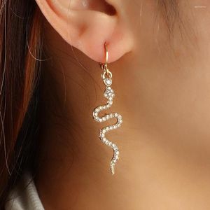 Boucles d'oreilles pendantes en alliage de serpent, pendentif en perles, ornements de saint-valentin, clous d'oreilles tendance, bijoux pour femmes