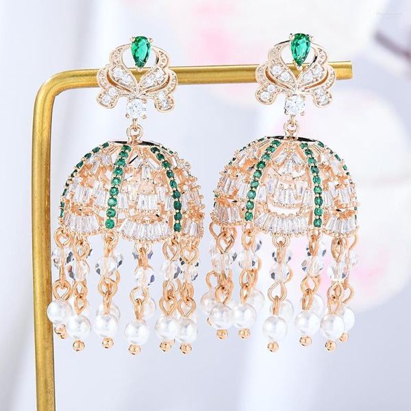 Pendientes colgantes Soramoore Charm romántico colgante de perlas de lujo para chica y mujer joyería de Boda nupcial de alta calidad a la moda