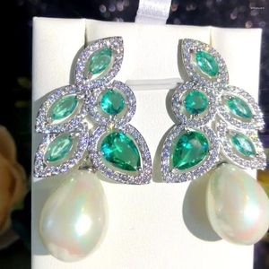 Boucles d'oreilles pendantes en feuille de Soramore pour femmes, perle de carbone, couleur brillante, bijoux pendentif pour événement de mariage, Style cadeau, vente en gros, à la mode