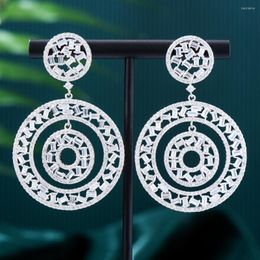 Boucles d'oreilles pendantes Soramoore luxe rétro grand pendentif rond pour magnifique mode femmes mariée géométrique ovale Super cadeau 2023