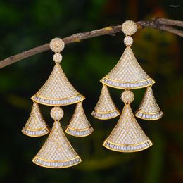 Bengelen oorbellen soramoore noble symbool luxe driehoek vorm hanger piramide fijne sieraden voor vrouwen bruiloft hoge kwaliteit