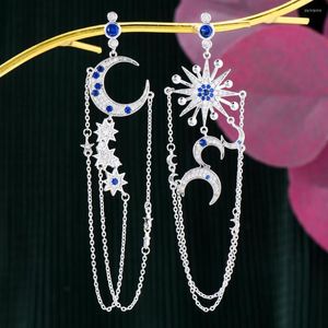 Pendientes colgantes Soramore Bohemia diseño Original Boucle D'oreille Femme 2023 cadenas largas colgante de lunas para mujer boda nupcial