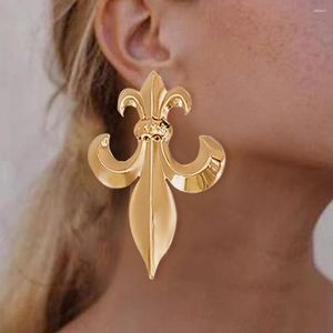 Dangle Oorbellen Speciaal Ontwerp Goud Kleur Stud Earring Grote Geometrische Koperen Hoepel Drop Voor Afrikaanse Vrouwen Accessoires Cadeau