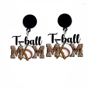 Dange oorbellen Sportliefhebber Mom Acryl Charms Drop Earring Epoxy Baseball T-Ball Mama For Women Sieradencadeau