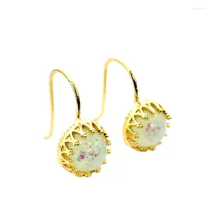 Bengelen oorbellen roestvrije druzy edelstenen opaalstudie earring vintage verloving bruiloftstuds bruidsmeisje sieraden geschenken vol