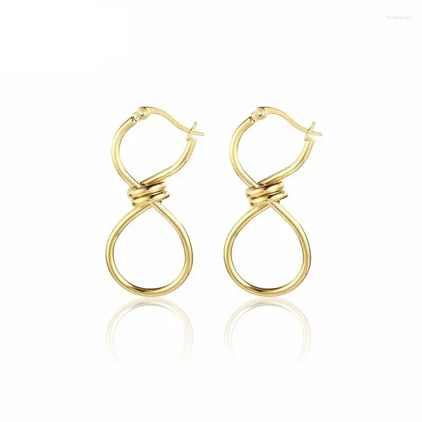 Pendientes colgantes de acero inoxidable con símbolo del infinito, joyería creativa de matemáticas simples, regalo para mujer