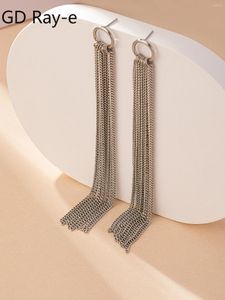 Boucles d'oreilles pendantes à longue chaîne pour femmes, bijoux Vintage de styliste, à la mode, pour fête de mariage, 2024