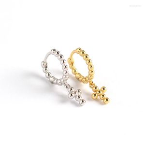 Boucles d'oreilles pendantes Sterling Sier boucle d'oreille mode courte Zircon croix perle pendentif goutte personnalité mignon tendance femme fille oreille bijoux