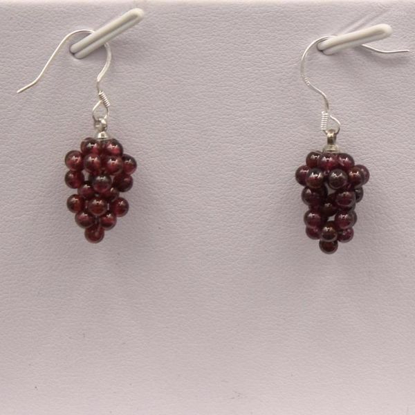 Boucles d'Oreilles Pendantes Élégant Femmes/Filles Pierre Naturelle Grenat Cadeau Bijoux Raisin Forme Réel Violet Goutte Pour