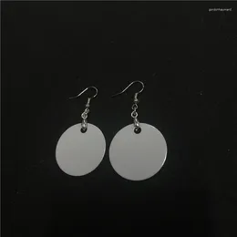 Boucles d'oreilles pendantes par Sublimation, aluminium rond blanc, 25 paire/lot