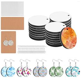 Boucles d'oreilles pendantes par Sublimation, rondes vierges en MDF sublimable avec crochets de boucles d'oreilles, anneaux de saut, porte-cartes, sacs 30 paires