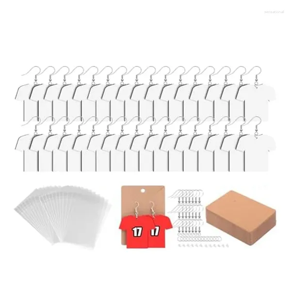 Pendientes colgantes Pendiente de sublimación Espacios en blanco Joyería Camisa de fútbol de MDF de madera DIY En blanco a granel Fácil instalación