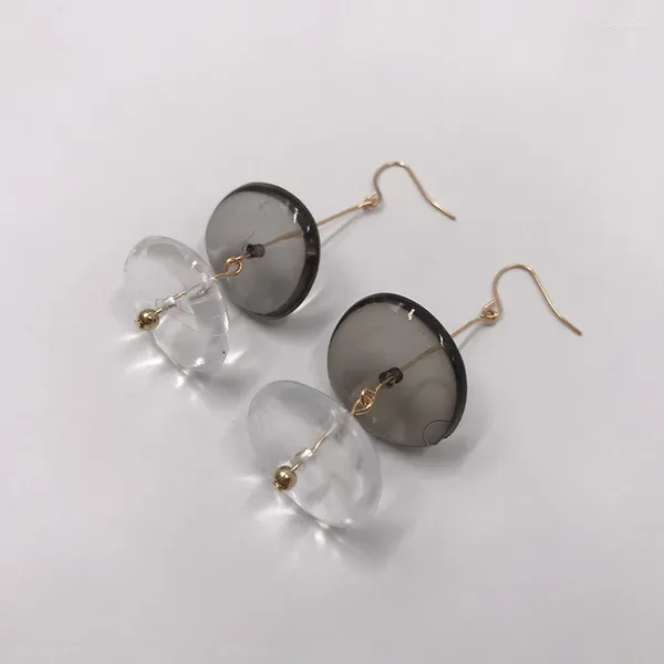 Pendientes colgantes Suekees Boho joyería de moda gótico negro y transparente cuentas de plástico gancho pendientes colgantes Vintage para mujeres Accesorios