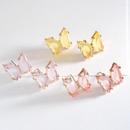 Dangle Boucles D'oreilles D'été Super Fée Transparent Papillon Tempérament Simple Cristal De Mode Bijoux