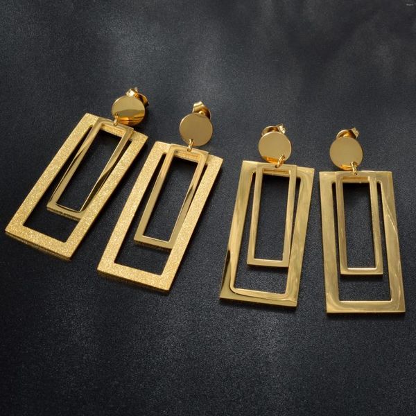 Pendientes colgantes de joyas soleadas geometría de acero inoxidable arete colgando para mujeres colgando oído caída moda elegante aniversario de fiesta simple