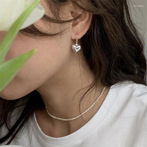 Boucles d'oreilles pendantes en forme de cœur, couleur argent, personnalité pour dames, Design Unique, accessoires, cadeaux pour petite amie, sœur, tendance