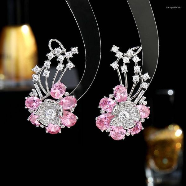 Dangle Boucles D'oreilles Doux Déclaration Fleur Anneaux Ensemble De Bijoux Pour Dames Marque Designer Plaqué Or Floral Stud Boucles D'oreilles 925 Argent Aiguille