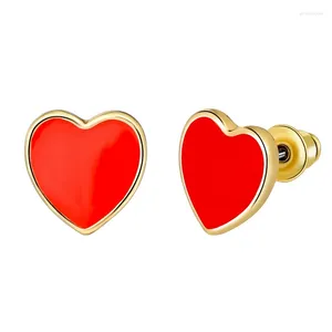 Boucles d'oreilles pendantes Szelam mode coeur rouge pour femmes petite fête dorée amour Boucle D'Oreille SER160153