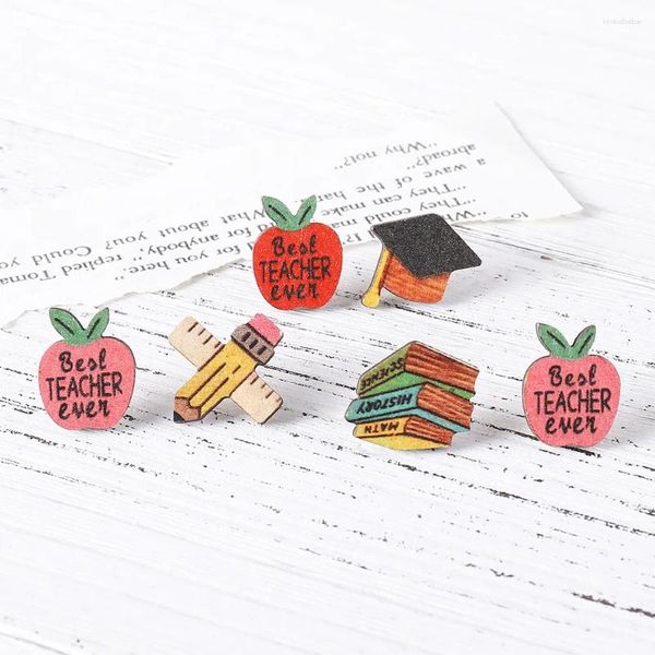 Boucles d'oreilles en peloton d'oreilles Baccalauréat Bachelor Hat Wood Stud Teacher Student Ring Gift Wholesale