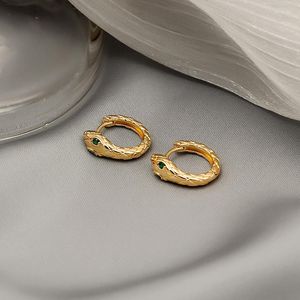 Benglee oorbellen tiowios 2023 luxe groene slangvormige oor gespog eenvoudige paren metalen ringstudie anti-allergie sieraden cadeau voor vrouwen
