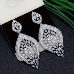 Boucles d'oreilles pendantes TIRIM boucle d'oreille de luxe pour femmes zircon cubique goutte boucle d'oreille esthétique africaine nigérian mariée bijoux de mariage cadeaux de fête