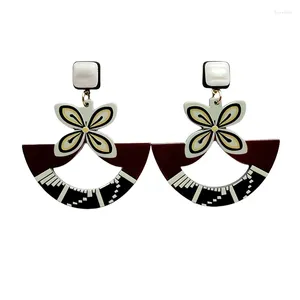 Boucles d'oreilles pendantes colorées pour femmes, accessoires de forme irrégulière, motif abstrait, boucles d'oreilles en acrylique