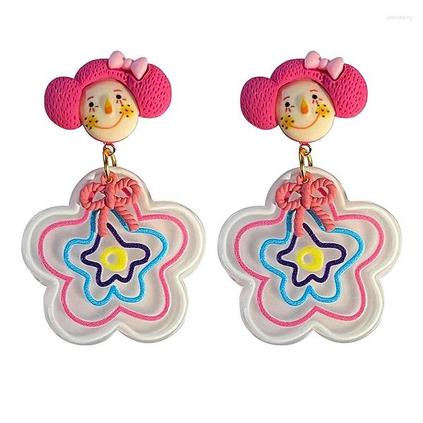 Boucles d'oreilles en peluche de haut niveau coloré pour les femmes accessoires à oreilles étalon pendents mignons en boucles d'oreilles en résine