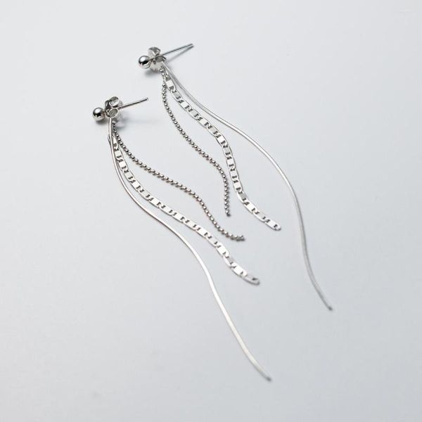 Boucles d'oreilles pendantes TOYOOSKY S925 en argent sterling chaîne en os de serpent gland fil d'oreille Ins Style Design sens tempérament bijoux pour femmes