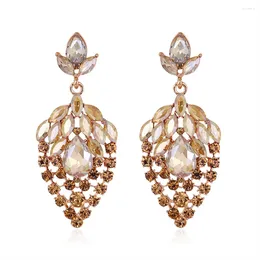 Dangle Oorbellen TREAZY Luxe Champagne Crystal Drop Voor Vrouwen Sieraden Vrouwelijke Bricons Mode Bruiloft Druif Lang Groot