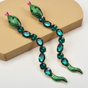 Boucles d'oreilles pendantes à la mode grand grand serpent forme pour femmes fille strass goutte Bijoux Bijoux cadeaux
