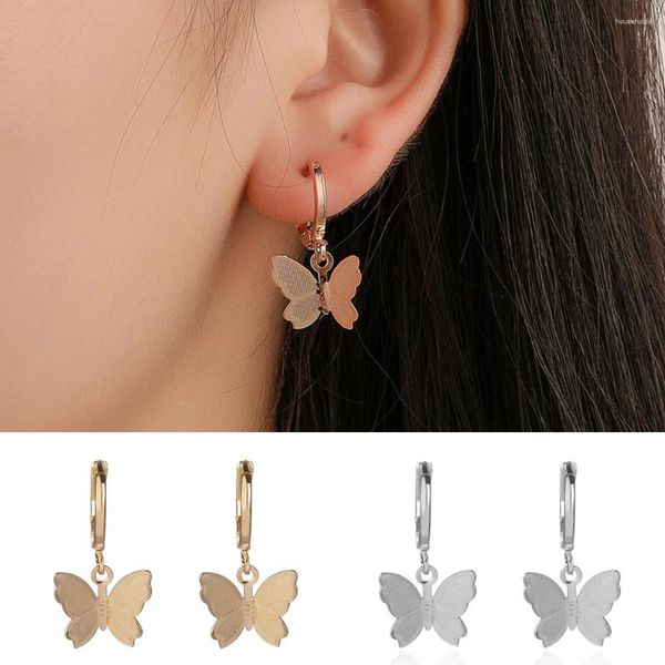 Boucles d'oreilles papillon tendance pour femmes, petit Animal doux, insecte, boucle dorée, bijoux d'oreille, cadeaux d'anniversaire pour amie fille