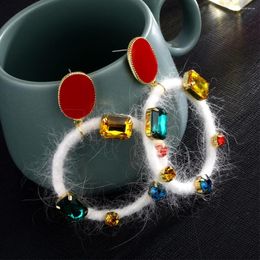 Boucles d'oreilles pendantes à la mode créatives femmes multicolore verre goutte bijoux alliage Unique boucle d'oreille mode crochet livraison directe