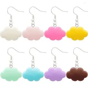 Dangle Oorbellen Trendy Drop Hars Zomer Kleurrijke Leuke Handgemaakte Cloud Rvs Oorbel Voor Vrouwen Meisje Y2K Stijl Sieraden