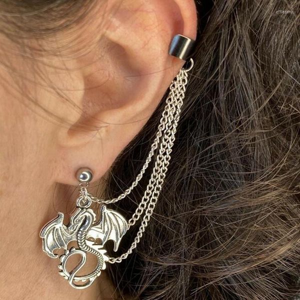 Dangle Boucles D'oreilles À La Mode Oreille Clip Steampunk Dragons Gland Chaînes Stud Bijoux Pour Femmes Pendientes Manchette Pris Dans Les Poignets Bijoux