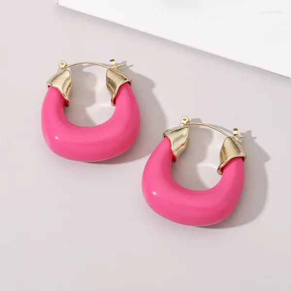 Boucles d'oreilles pendantes tendance simple couleur argent pour femmes et filles, cercle rond minimaliste macaron, bijoux de fête en forme de C, cadeaux