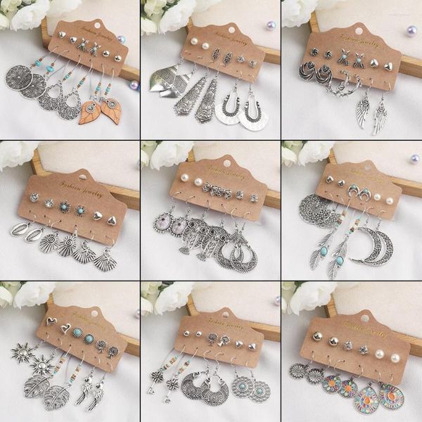 Boucles d'oreilles pendantes à la mode Vintage Boho ensembles ethniques pour femmes divers faisceaux bijoux accessoires marque en gros goutte