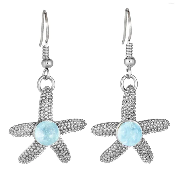 Boucles d'oreilles en peluche Tumbeelluwa étoiles de mer pour femmes bijoux de plage d'été guérison en pierre cristalline gouttes d'oreille de boucles