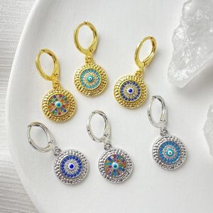 Dangle Oorbellen Turkse Evil Blue Eye Drop Earring voor vrouwen Boho Goth Piercing Crystal Gold Plated Koreaanse mode 2023