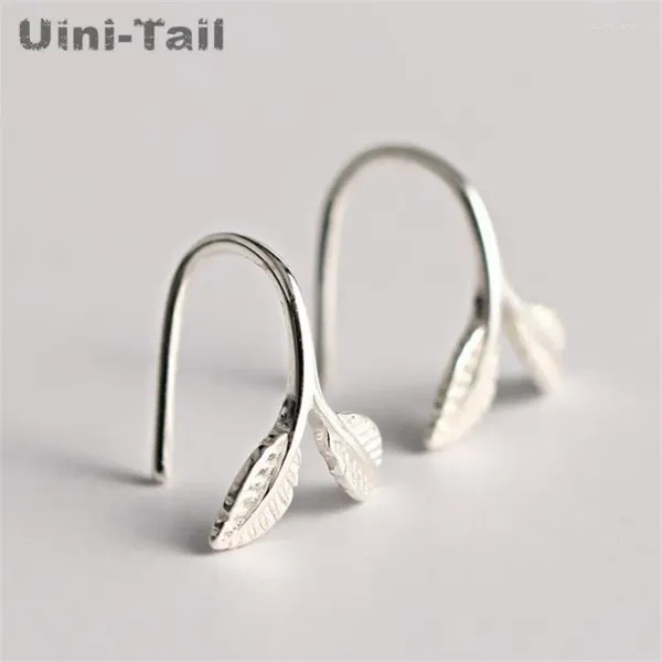 Boucles d'oreilles en peluche Uini-Tail printemps 925 Tibetan Silver Original Design Fresh Leaves germination oreille Hook Fashion Tide Flow Jewelry GN218