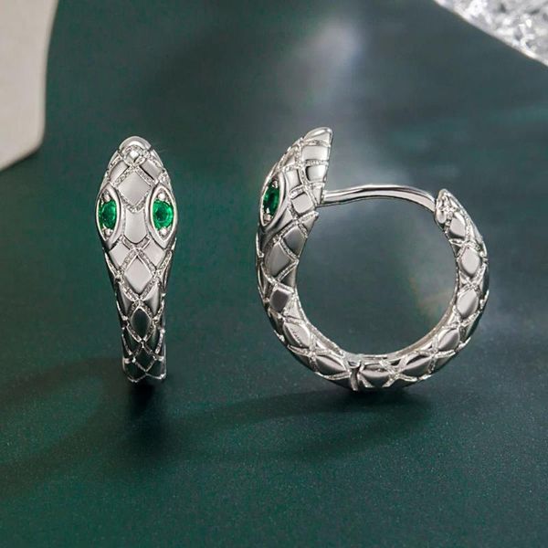 Boucles d'oreilles pendantes en argent Sterling 925, Design Unique, joli cerceau serpent en cristal pour femmes, bijoux à la mode, cadeaux de fête de mariage pour Couple