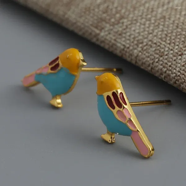 Boucles d'oreilles pendantes Unique petit oiseau gland cristal longue suspension colibri pour femmes élégant fille pendentif boucle d'oreille bijoux