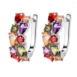 Boucles d'oreilles pendantes multicolores uniques pour femmes, cadeaux haut de gamme, ensemble en argent Sterling 925, pierre naturelle, fête de mariage, boucle d'oreille pour fille, EHBK-021