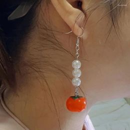 Boucles d'oreilles en peluche simple simple de perle de perle saut-cercle